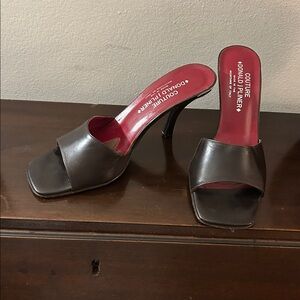 Donald J. Pliner Couture, chocolate, brown Leather mules